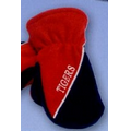 Promotional Polar Fleece Colorblock Double Layer Mittens with Piping